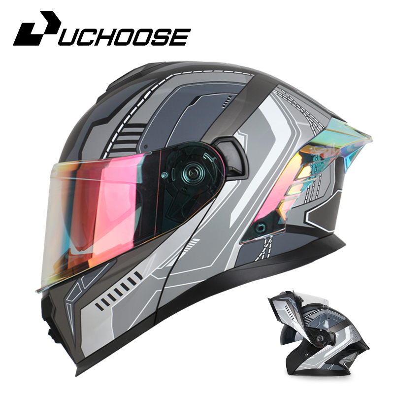 Full Face Motorcycle Helmet With Bluetooth - Uchoose modular motorcycle helmet for adults