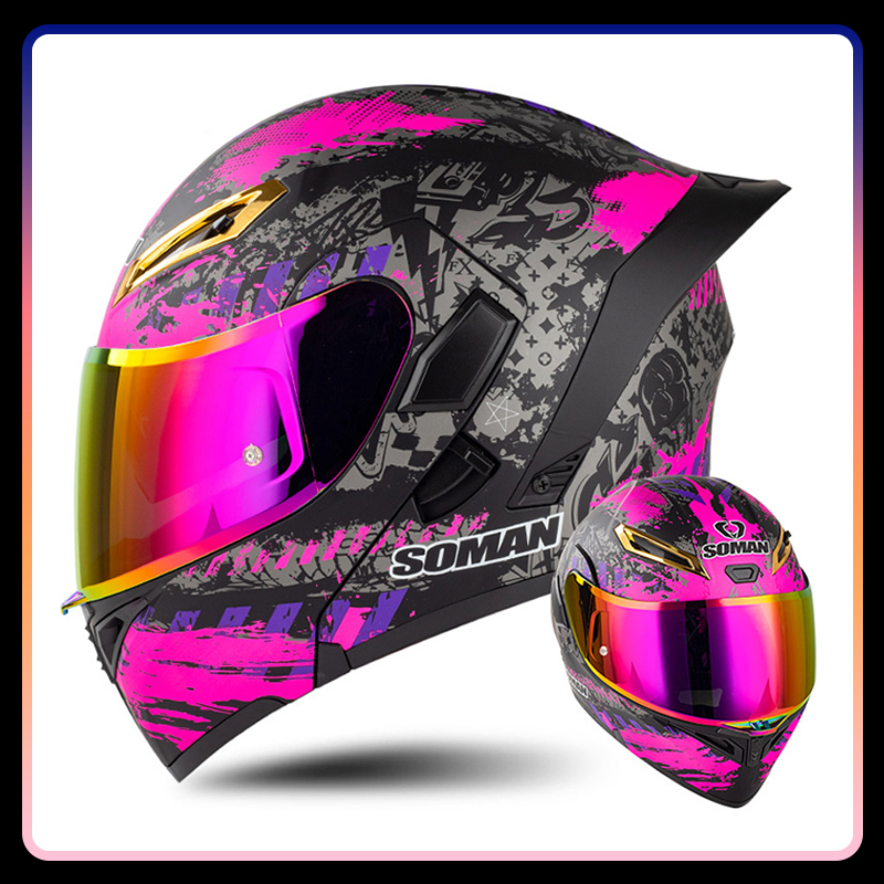 Full Face Motorcycle Helmet With Bluetooth - Men Women Motorcycle Helmets Full Face